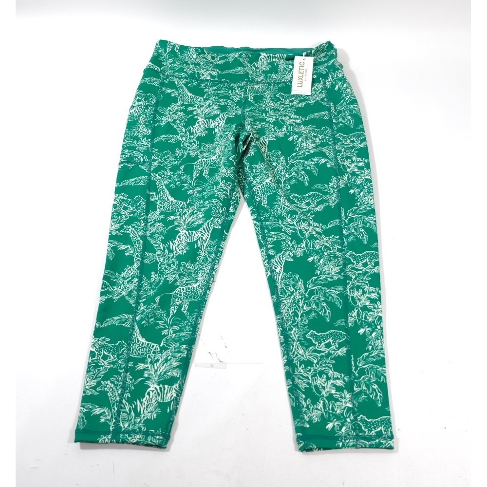 Lilly Pulitzer Leggings Womens XL Green Weekender Safari Party High Rise Pocket